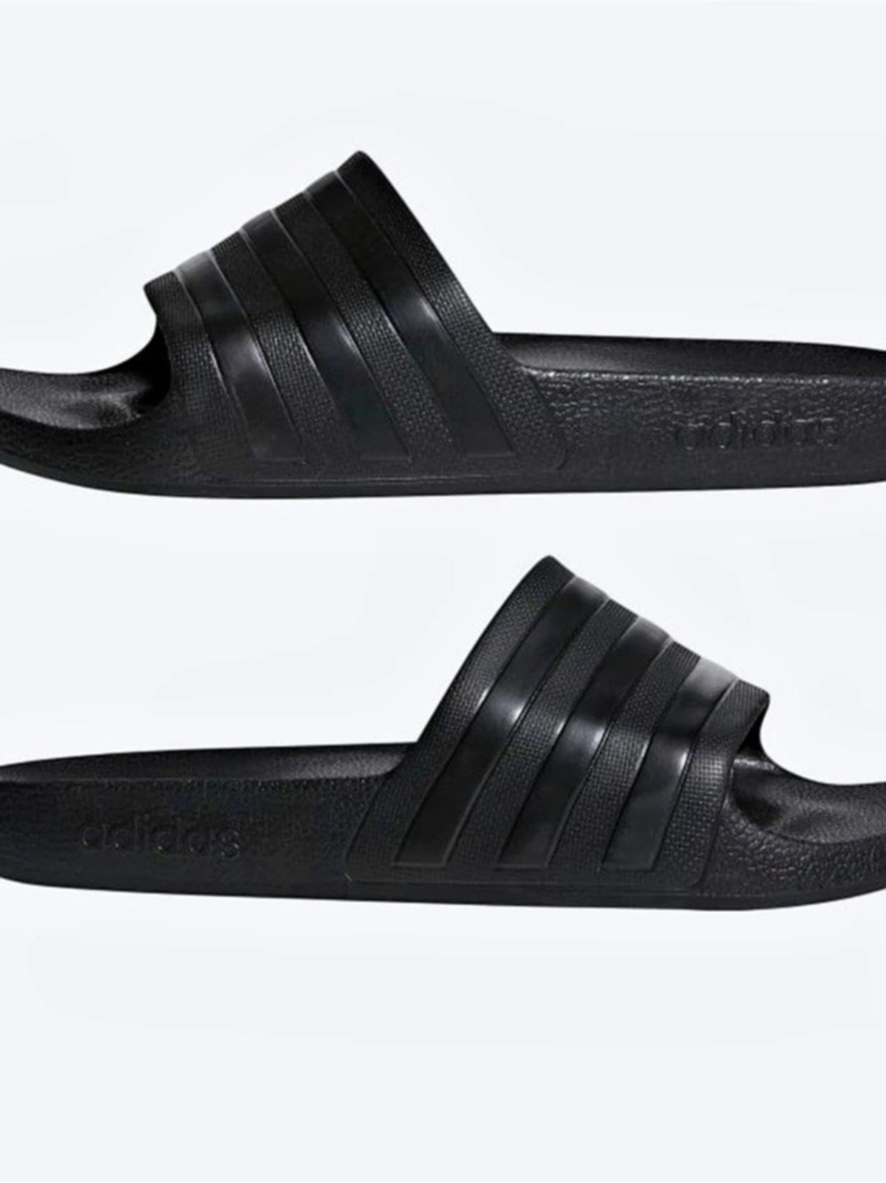 adidas Adilette Aqua Slides Sandals in Black & Gold